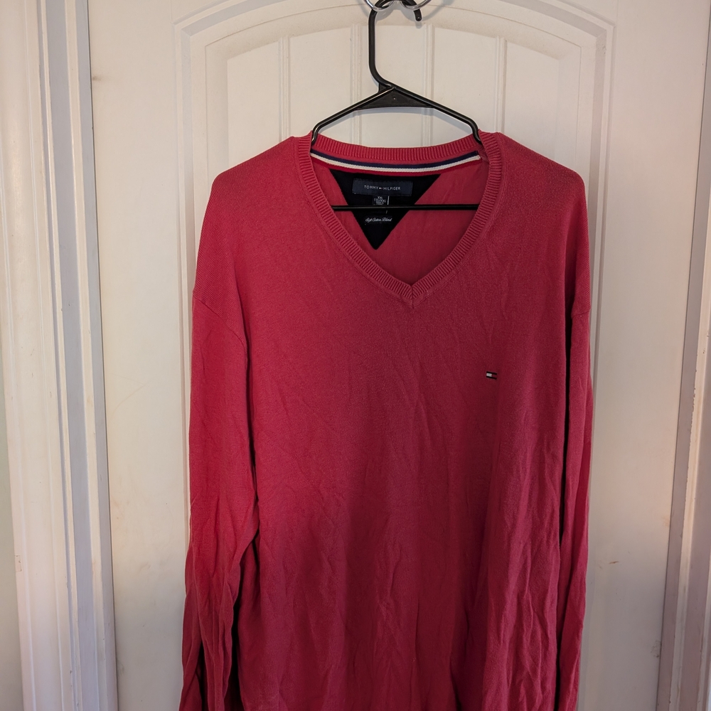 Tommy Hilfiger Red Cotton Blend Sweater